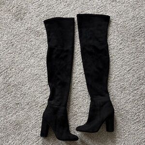 Aldo Black Suede Over-the-Knee Boots